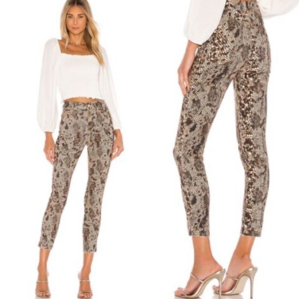 We the Free People NWOT❗️Snake Print Raw Hem Jeans